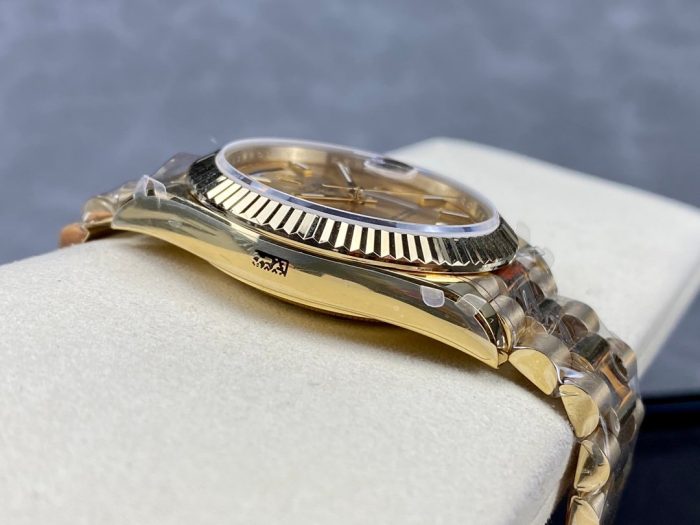 Day Date Rolex Weekly Journal 18K Gold Plated counter weight(Full gold daydate) - Image 7
