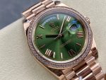 Day Date Rolex Weekly Journal Champaign 18K Gold Plated counter weight(rose gold diamonds daydate) - Image 3