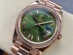 Day Date Rolex Weekly Journal Champaign 18K Gold Plated counter weight(rose gold diamonds daydate) - Image 4