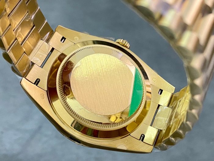 Day Date Rolex Weekly Journal 18K Yellow Gold Plated counter weight(Green dial gold daydate) - Image 7